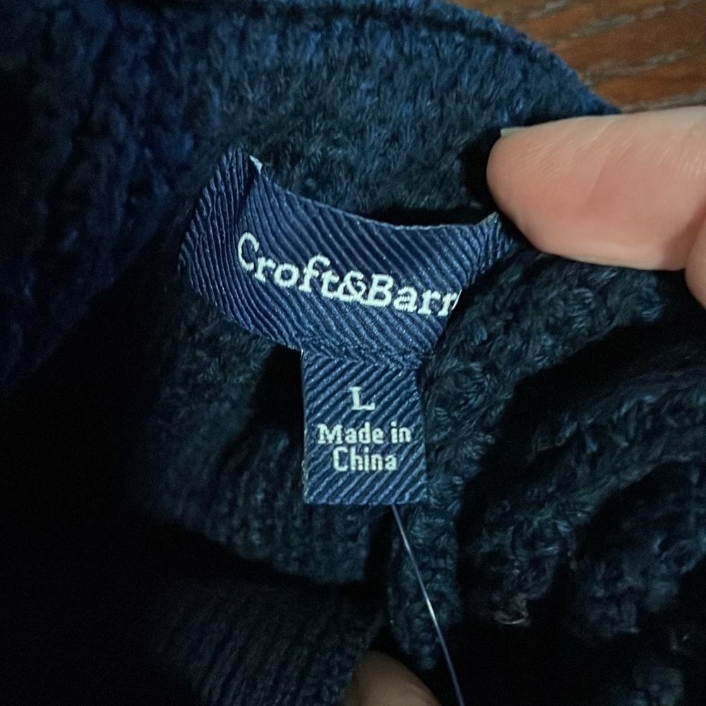 Navy Ribbed Button-Up Sweater - Picture 4 of 5